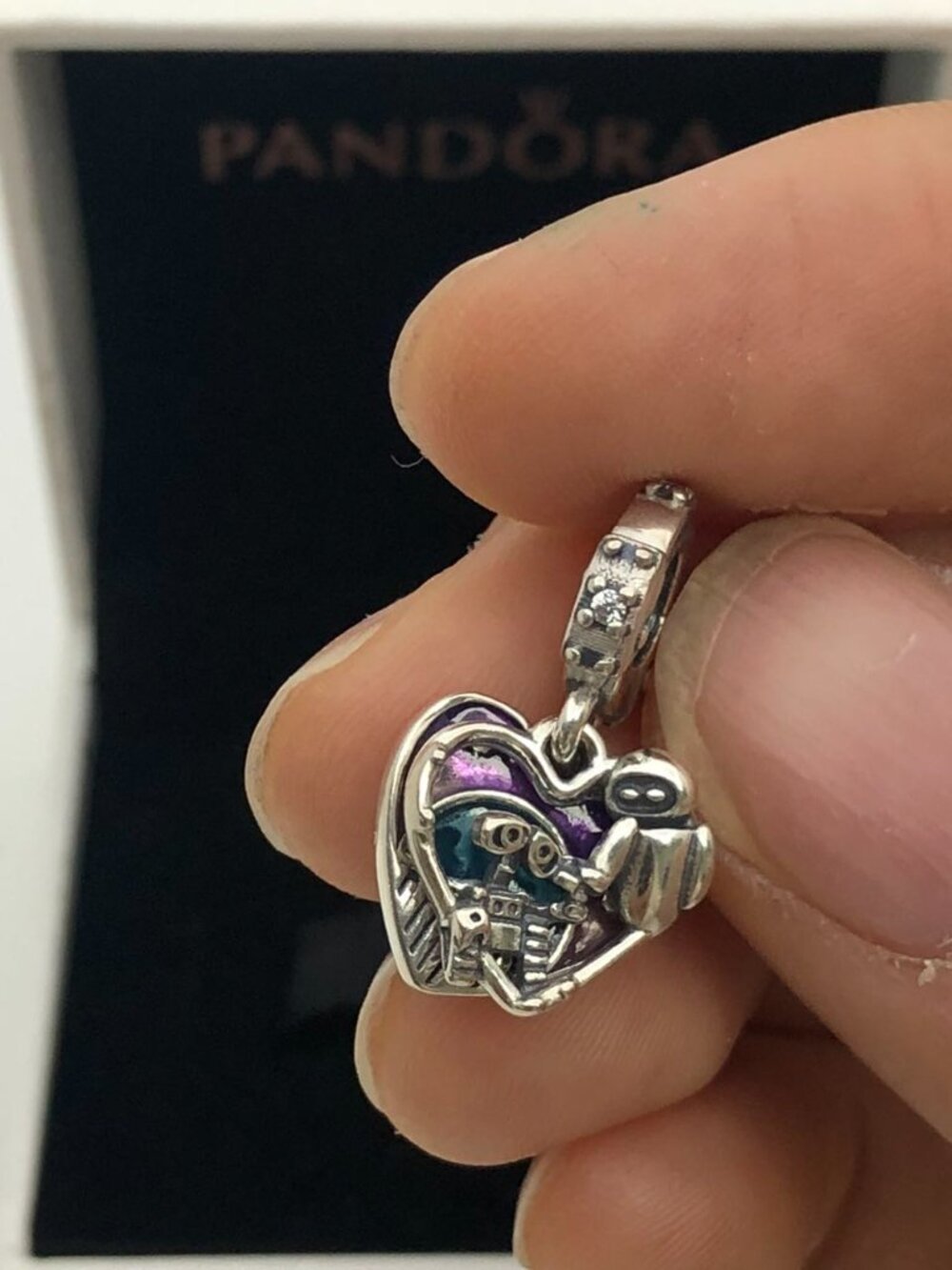 ✨🔥 Pandora Disney Charm a Cuore Eve e Wall-E che si illumina al buio Pendant